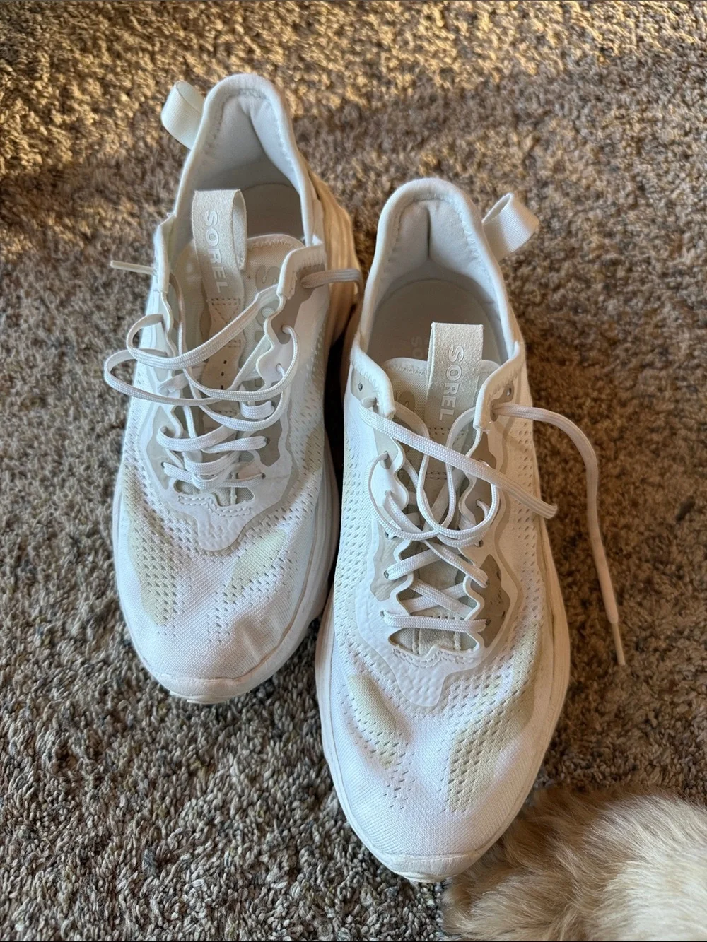 Sorel White Women's Mesh Lace-Up Athletic Sneakers